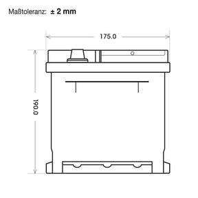 Bordnetzbatterie SilverMax EV AGM 12V 95Ah technische Zeichnung Seite