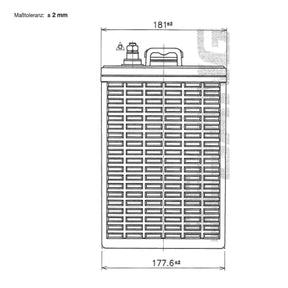 Traktionsbatterie für Reinigungsmaschinen Hebebuehnen Scherenlifte BIG E-Drive T-875 8V 170Ah technische Zeichnung Seite