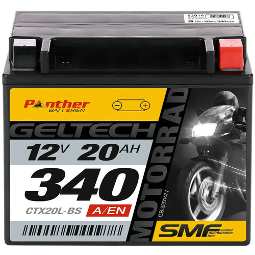 Panther Motorrad CTX20L-BS 52014 GEL 12V 20Ah 340A/EN Motorradbatterie