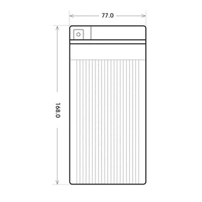 Motorradbatterie BlackMax Motorsport GEL 51913 12V 22Ah technische Zeichnung Seite
