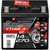 Motorradbatterie BlackMax Motorsport GEL YT14B-4 51422 12V 14Ah Front