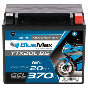 BLUEMAX Motorsport YTX20L-BS 52014 GEL 12V 20Ah 370A/EN Motorradbatterie