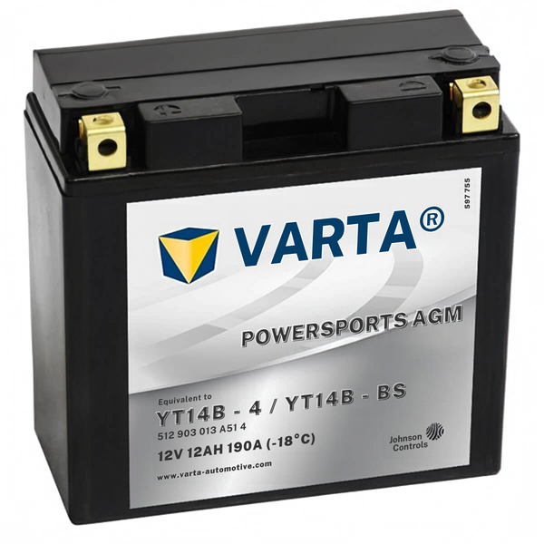 Varta Powersports 512903 AGM 12V 12Ah 190A Motorradbatterie