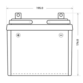 Rasentraktor Batterie BIG U1 12V 30Ah 330A/EN technische Zeichnung Front