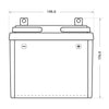 Rasentraktor Batterie BlackMax U1R 12V 35Ah technische Zeichnung Front