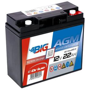 BIG E-Drive AGM 12V 22Ah ersetzt 6-EVF-20 Traktionsbatterie