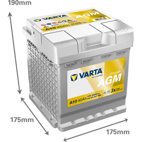 Varta A10 Dynamic AGM 12V 40Ah 420A/EN Autobatterie