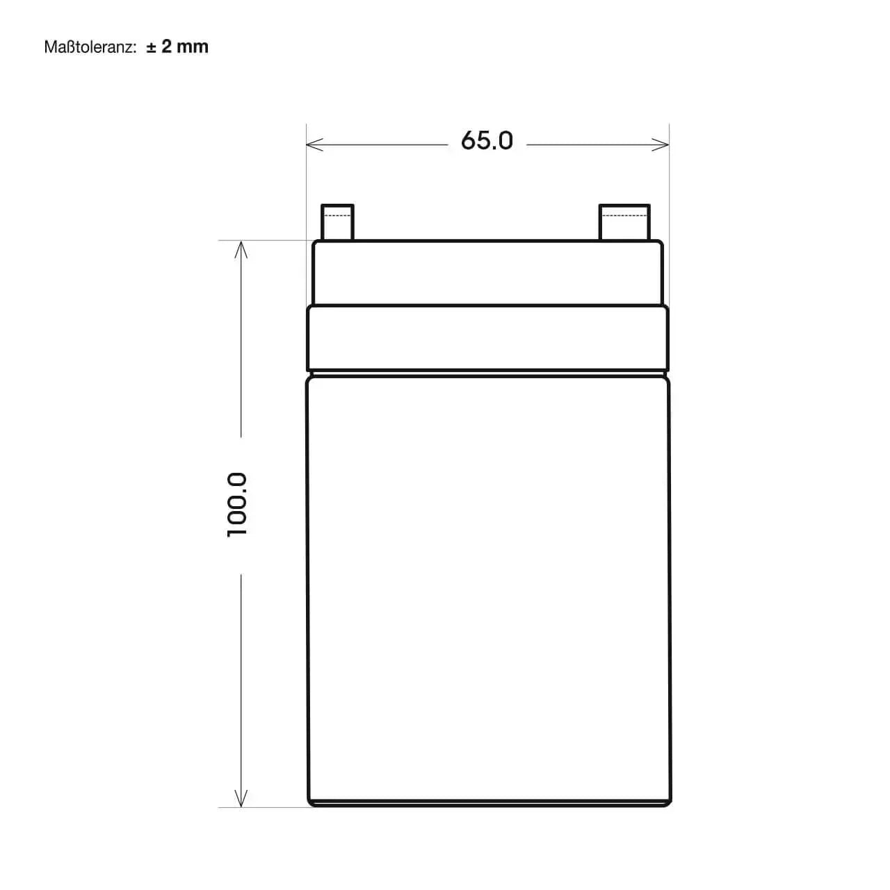 Versorgerbatterie BLUEMAX Fishermans Energy AGM 12V 7,2Ah technische Zeichnung Seite