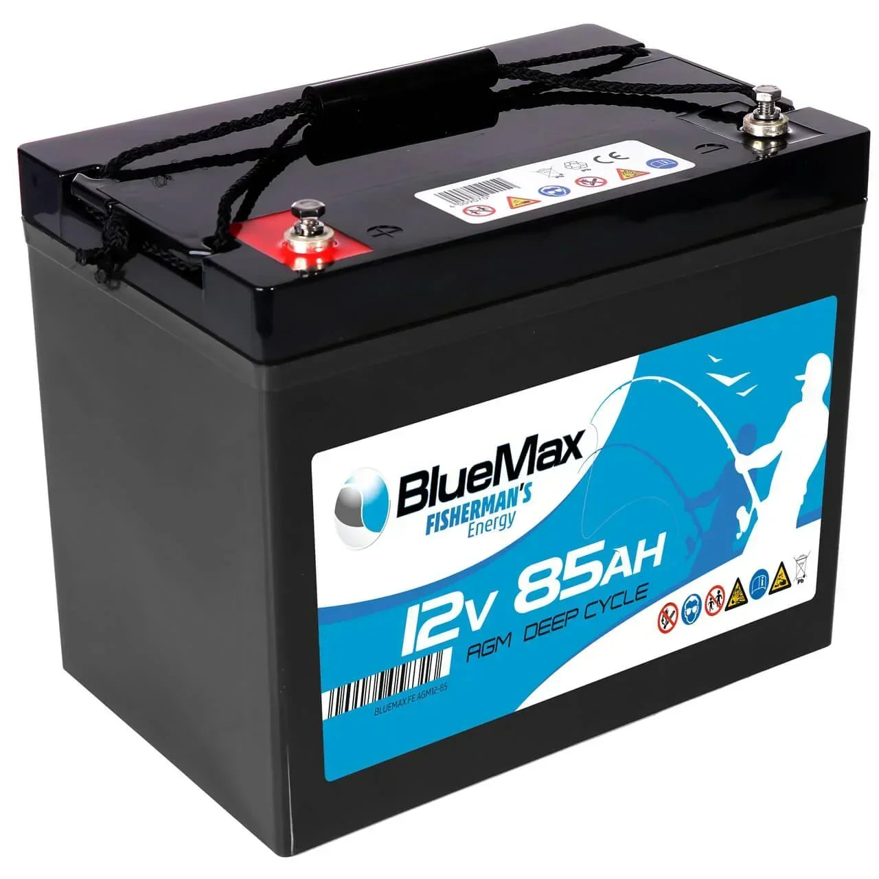 Versorgerbatterie BLUEMAX Fishermans Energy AGM 12V 85Ah Seite links