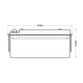 Versorgerbatterie Panther AGM 12V 220Ah technische Zeichnung Front