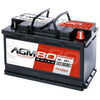 Versorgerbatterie Panther AGM 12V 80Ah Seite rechts