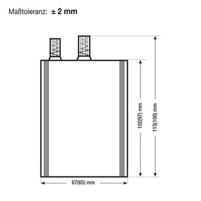 Zink-Kohle Warn- und Baustellenbeleuchtung Batterie Panther 6V 7Ah technische Zeichnung Front